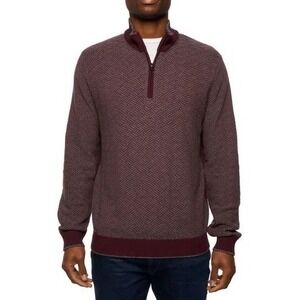 New $205 Robert Graham Mens Sweater‎ XL Burgundy Draco Pullover Classic Fit